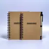 Caderno portátil de couro puro A6 com notas adesivas instantâneas e espiral dupla