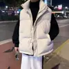 Chaleco de algodón cálido de estilo coreano de moda para otoño e invierno, para hombre y mujer, holgado y versátil, con cuello alto, chaqueta sin mangas moderna y casual
