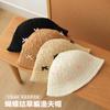 Sombrero de paja con lazo Dongdaemun de Corea del Sur, bonito y dulce sombrero de pescador para niñas, ideal para viajes de primavera y verano, para la playa y el sol.