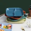 Prato de Café da Manhã de Plástico Estilo Ins 211 Prato para Refeição Redutora de Gordura Prato Dividido Estilo Coreano Prato Dividido Quantitativo Doméstico Prato Redondo para Frutas