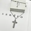 2026 Nuevo Estilo Hip-Hop Europeo y Americano Collar Cruzado para Hombres, Colgante Personalizado de Acero Inoxidable, Estilo Versátil de Pareja de Moda