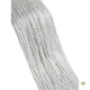 5 cortina, borla decorativa encriptada, mampara, cortina de puerta de entrada, cortina colgante, cortina de hilos, accesorio para sala de estar, decoración de techo, hilo plateado, decoración de boda