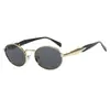 Nuevas Gafas de Sol Metálicas Ovaladas, Moda Transfronteriza Europea y Americana, Estilo Callejero Retro Personalizado, Gafas de Sol de Gama Alta para Mujer O