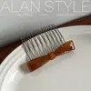 Pente de Cabelo Novo Estilo Coreano e Japonês Simples, Pente para Coque, Pente para Franja com Laço de Acetato, Acessório de Cabelo Elegante de Alta Qualidade para Mulheres