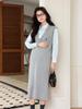 Vestido de Maternidade Jingqi Outono e Inverno 2025 Novo Estilo Preguiçoso Intelectual Estilo Preppy Roupa de Trabalho para Gestantes Roupas de Outono para Mulheres
