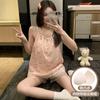 Pijama de Tirantes Lindo y Sexy con Almohadillas para el Busto para Niñas, Algodón Nube Delgado de Verano, Se Puede Usar Afuera, Conjunto de Ropa para el Hogar de Verano