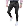 Calças casuais masculinas 2020 Outono e Inverno novo cross-border atacado tamanho europeu listrado estampado masculino lisado calças casuais retas