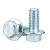 Tornillo de Cabeza Hexagonal con Brida Gb5787 Grado 8.8 Flor de Orquídea Zinc Cabeza Pequeña Hexagonal Exterior Galvanizado Tornillos de Zinc Azul y Blanco