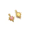 Colgante de Acero Inoxidable y Piedra Natural, Colgante Dorado de Calabaza de Ocho Puntas, Collar, Pendientes, Accesorios de Joyería Estilo Europeo y Americano DIY