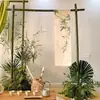 Decoração de Prateleira de Bambu para Banquete de Casamento Haste de Tubo de Bambu Amarelo Suporte para Display de Boas-Vindas Estrutura de Suporte Estilo Chinês Props para Celebração de Um Ano ao Ar Livre Estrutura de Fundo