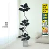 Planta Artificial Verde Grande Black Diamond Árbol de Goma Planta en Maceta de Interior para Sala de Estar Decoración de Planta de Árbol Imitación de Lujo Ligero de Gama Alta