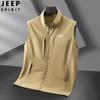 [Más Vendido] Chaleco de cuello alto suelto para hombre primavera y otoño 2024 nuevo abrigo casual de color liso con bolsillo con cremallera