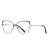 Retro Europeo y Americano chica hot metal ojo de gato y2k cuadrado adelgazante rostro redondo rostro sencillo tendencia de moda gafas planas luz anti-azul