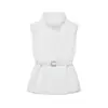 Invierno 2025 Nuevo Moda Callejera Casual de Mujer Europea y Americana Chaleco de Cuello Alto con Cinturón W039 8036