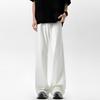 Pantalones vaqueros blancos retro estilo americano para hombre y mujer, marca de moda de verano 2024, pantalones rectos básicos de color sólido, pantalones casuales sueltos
