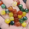 Contas de Ágata Estilo Antigo, Contas Soltas de Pedra Preciosa Multicor, Calcedônia Vermelha, Amarela e Verde, Contas para Acessórios de Joias DIY