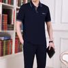 Traje deportivo de verano para hombre de mediana edad talla grande camiseta de manga corta delgada ropa deportiva casual papá traje de verano algodón