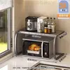 Atacado Forno de Micro-ondas, Suporte para Panela de Arroz, Prateleira de Armazenamento para Forno, Armazenamento Doméstico de Bancada de Camada Dupla, Prateleira Multifuncional