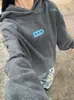 Sudadera con capucha bordada de marca americana moderna nueva de otoño para mujer, tops y chaquetas versátiles casuales holgados para hombres y mujeres al por mayor