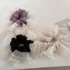 Scrunchie de Renda franzido em Malha Oversized Estilo Francês Laço de Cabelo Gentil Versátil Acessório para Coque