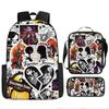 Mochila Transfronteriza Nueva Llorido Nocturno de Navidad Halloween Mochila de Poliéster Mochila de Estudiante Bolso Bandolera Set de Tres Piezas