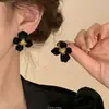 Pendientes de Terciopelo Negro con Lazo para Otoño e Invierno con Diseño Único, Nuevos Pendientes de Alta Gama Estilo Francés de Moda 2025
