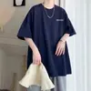 Camiseta Tendência com Estampa de Letras para Homens, Top de Verão Vinho de Manga Curta, Camiseta Solta de Meia-Manga, Camisa Básica para Homens