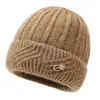 Chapéu de Lã Quente com Pelúcia de Inverno para Mães de Meia-Idade e Idosas, Proteção contra Frio ao Ar Livre, Gorro de Tricô para Senhoras