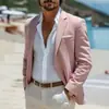 Traje Casual Estilo Italiano Verano 2026 para Hombre Delgado Casual Saco Ajustado Slim Fit de un Solo Botón Ropa Casual para Ir al Trabajo Formal