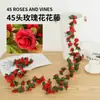 Enredadera de Rosas Artificiales de Amazon Transfronteriza con 45 Cabezas de Flores de Doble Color, Enredadera de Peonías para Cubrir Áreas Desagradables, Decoración Suave para Aire Acondicionado