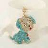 Llavero Anillo de Caricatura Lindo Pug Creativo Animal Incrustado con Diamantes Colgante para Bolso Accesorio para Llavero de Coche