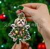 Decoraciones Decoración de Navidad Accesorios Entusiastas Boston Mascota Perro Colgante Acrílico Regalo Árbol de Navidad Perro