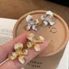 Pendientes Geométricos Irregulares de Zirconita Cepillada con Diseño de Nicho Europeo y Americano Chapado en Oro Real Pendientes de Diseño de Nicho