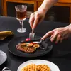 Prato de bife padrão pedra criativo prato de massa redondo prato de comida ocidental prato de salada prato de frutas doméstico plástico PP de grau alimentício
