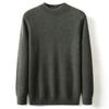 Suéter de cachemira 100% pura para hombre, cuello redondo, grueso y cálido, cuello semialto, informal, de punto, para otoño e invierno.