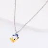 Colar de Liga com Gotejamento de Óleo do Mickey Mouse e Pato Donald Desenho Animado Joias de Corrente Divertidas da Moda para Crianças Estudantes Anime