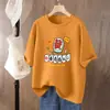 Nueva Camiseta de Algodón Puro para Mujer Verano 2026, Corte Holgado, Tallas Grandes, Adelgazante, Manga Corta, Top que Cubre el Vientre