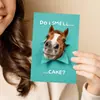 Compra directa transfronteriza de tarjetas de felicitación temáticas de caballos, peculiares y lindas, con agujeros, perfectas para deseos de cumpleaños, regalos creativos, mensajes escritos a mano y tarjetas navideñas