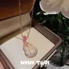 Pulsera de Filamento Colorido Natural Duobao Amarillo Pagoda Recubierta de Cristal Traje de Collar Nuevo Chino Calabaza de Melocotón Corindón Rojo
