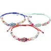 Joyería Más Vendida Transfronteriza 2020 Pulsera Tejida de Fátima Pulsera de Palma Ojo Maligno en Stock Venta al por Mayor Suerte