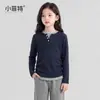 Conjunto de Otoño para Niñas Little Feite, Camiseta de Manga Larga Falsa de Dos Piezas, Top Sencillo de Otoño para Niños Mayores, Camiseta Base Interior para Niños