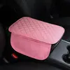 Almofada de Caixa de Apoio de Braço Multifuncional Rosa para Carro, Almofada de Cotovelo Central, Almofada Elevatória, Bolsa de Armazenamento para Celular