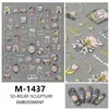 Novos Adesivos 5D Embossados para Nail Art Adesivos de Natal Boneco de Neve Floco de Neve Papai Noel Desenho Animado Estéreo Adesivos Adesivos para Unhas