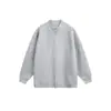 Suéter de malha casual versátil com zíper, estilo retro minimalista streetwear Rumeng para homens, outono, caimento solto.