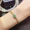 Venta al por mayor de fábrica Popular Pulsera de Esmeralda Natural Plata S925 Incrustada Piedra Principal 5*7 Joyería de Lujo Venta Directa de Fábrica