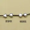Plata de Ley S925 Plata Tailandesa Forma de Corazón Desgaste Vertical Cuentas DIY Pulsera Hecha a Mano Accesorios de Cuentas Accesorios Materiales