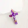 Goteo de pegamento flor seca lentejuelas concha cruz joyería estilo europeo y americano aretes collar llavero joyería colgante pequeño DIY