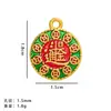 Marea Nacional Día Auspicioso Ruyi Jin Fu Lu Colgante de Ábaco Accesorios Pulsera DIY Collar Joyería de Aleación Accesorios