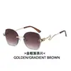 Gafas de Sol Sin Marco de Metal con Borde Cortado en Forma de Serpiente, Gafas de Sol Poligonales, Gafas de Sol de Moda Ins Europeas y Americanas, Modelo Nuevo 2026