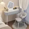 Tocador blanco sencillo para dormitorio, tocador moderno minimalista para apartamento pequeño, tocador de maquillaje calmante estilo wabi-sabi crema de lujo ligero
